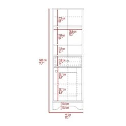 17.30 In. W X 13.80 In. D X 55.70 In. H Brown Particle Board Freestanding Linen Cabinet With Shelves In Multi-Colored -Tahanbath light oak tahanbath linen cabinets ct xl 122879 c3 1000