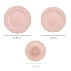 12-Pieces Porcelain Dinnerware Set Light Pink 7 12-Pieces Porcelain Dinnerware Set Light Pink -Tahanbath light pink tahanbath dinnerware sets z b029p332170 1f 1000