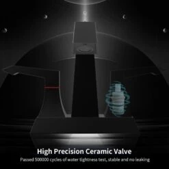 4 In. Centerset Bathroom Faucet Sink Mixer Tap With Drain And Supply Kits In Matt Black -Tahanbath matt black centerset bathroom faucets x dr 4001 mb 76 1000