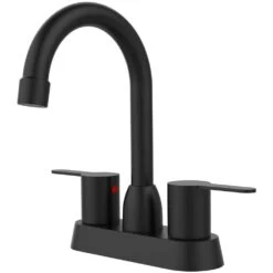 Modern Centerset 2-Handles Bathroom Sink Faucet RV In Matt Black