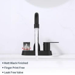 Centerset 2-Handles RV Bathroom Faucets High Arc Bathroom Sink Faucet In Matte Black -Tahanbath matt black centerset bathroom faucets x dr 4101 bh 1f 1000