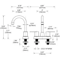 Centerset 2-Handles RV Bathroom Faucets High Arc Bathroom Sink Faucet In Matte Black -Tahanbath matt black centerset bathroom faucets x dr 4101 bh 44 1000