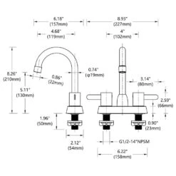 Classic Centerset 2-Handles Bathroom Faucet With Drain Kit Included In Matte Black -Tahanbath matt black centerset bathroom faucets x dr 4102 bh fa 1000