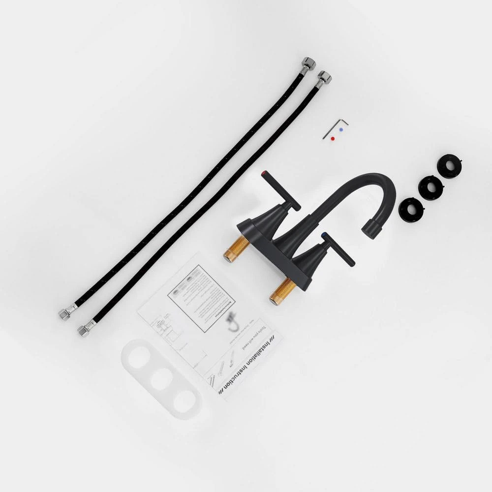 7.86 In. CUPC Certified 2-handle Bathroom Bidet Faucet Sink Faucet (Matte Black) 4 7.86 In. CUPC Certified 2-handle Bathroom Bidet Faucet Sink Faucet (Matte Black) - Image 4