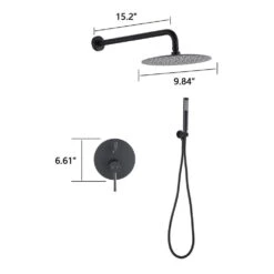 2-Handle Claw Foot Tub Faucetwith 10 In. Rain Shower Head And Handheld Shower Head Set In Matt Black -Tahanbath matt black tahanbath claw foot tub faucets z w121957633 4f 1000