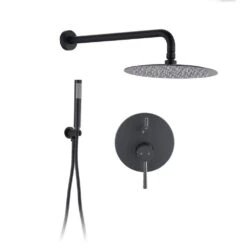 2-Handle Claw Foot Tub Faucetwith 10 In. Rain Shower Head And Handheld Shower Head Set In Matt Black