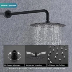 2-Handle Claw Foot Tub Faucetwith 10 In. Rain Shower Head And Handheld Shower Head Set In Matt Black -Tahanbath matt black tahanbath claw foot tub faucets z w121957633 76 1000