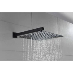 1-Spray 16 In. Dual Rain Shower Head Systems 2.5 GPM Wall Mounted Shower In Matte Black -Tahanbath matt black tahanbath dual shower heads y w2287 141166 31 1000