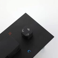 1-Spray 16 In. Dual Rain Shower Head Systems 2.5 GPM Wall Mounted Shower In Matte Black -Tahanbath matt black tahanbath dual shower heads y w2287 141166 4f 1000