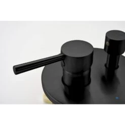 Single Handle 2-Spray Shower Faucet 2.0 GPM With Pressure Balance And Hand Shower In Matte Black -Tahanbath matt black tahanbath dual shower heads z w1272 101887 44 1000