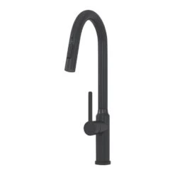 Single Handle Pull Down Sprayer Kitchen Faucet In Matt Black -Tahanbath matt black tahanbath pull down kitchen faucets z b2724p262920 44 1000