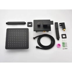 Single Handle 2-Spray Patterns Shower Faucet 12 GPM With High Pressure In. Matt Black -Tahanbath matt black tahanbath shower faucets y w2287 141064 fa 1000