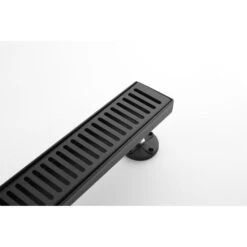 24 In. Linear Shower Drain, Included Hair Strainer And Leveling Feet In Matt Black -Tahanbath matt black tahanbath sink strainers y w2287 p147602 1f 1000