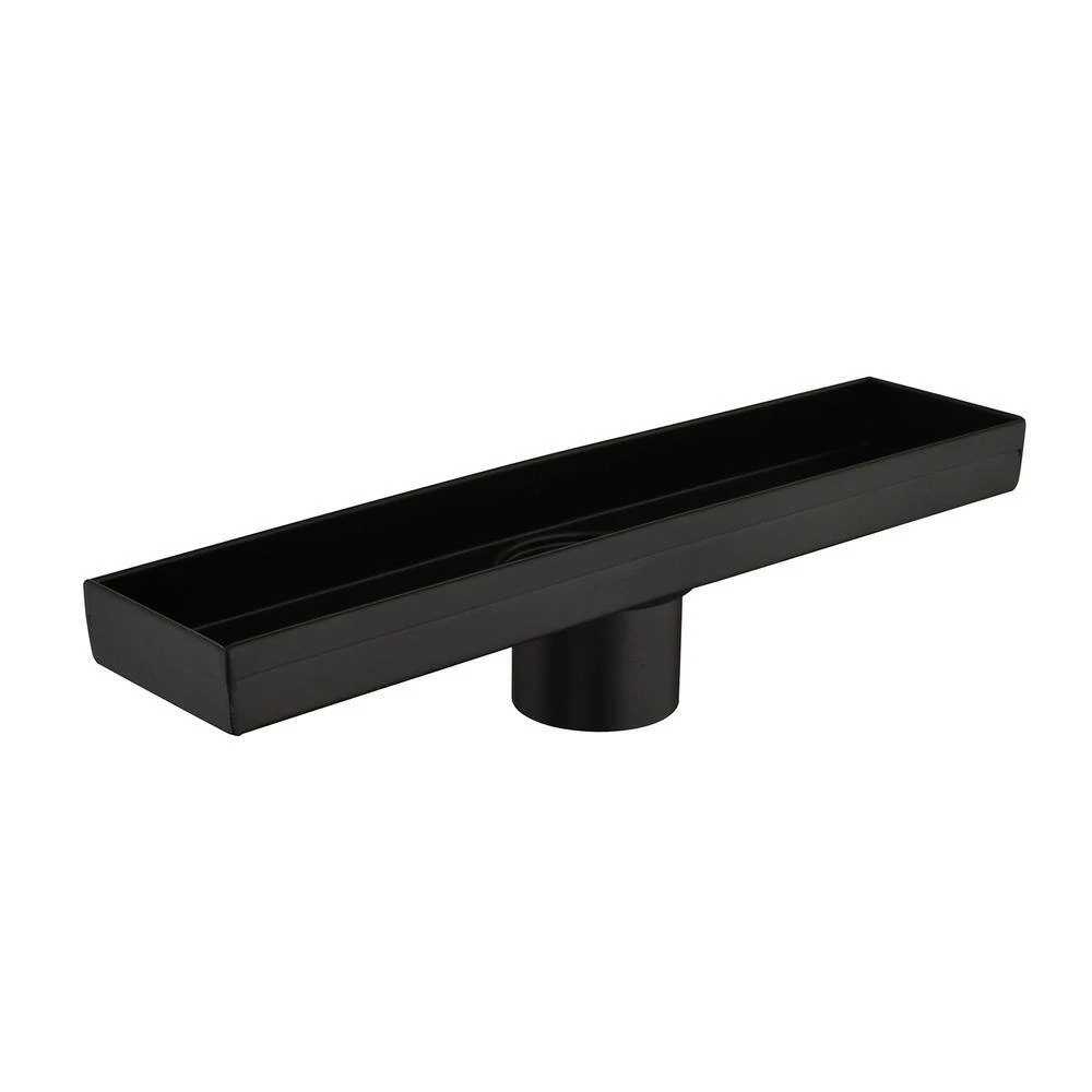 12 In. Linear Shower Drain, Included Hair Strainer And Leveling Feet In Matt Black 3 12 In. Linear Shower Drain, Included Hair Strainer And Leveling Feet In Matt Black - Image 3