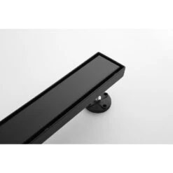 28 In. Linear Shower Drain, Included Hair Strainer And Leveling Feet In Matt Black -Tahanbath matt black tahanbath sink strainers y w2287 p147634 4f 1000