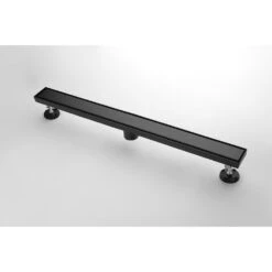 32 In. Linear Shower Drain, Included Hair Strainer And Leveling Feet In Matt Black -Tahanbath matt black tahanbath sink strainers y w2287 p147640 44 1000