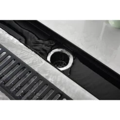 24 Inches Linear Shower Drain 304 Stainless Shower Drain Included Hair Strainer And Leveling Feet In Matte Black -Tahanbath matt black tahanbath sink strainers y w92891558 1f 1000