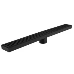 24 Inches Linear Shower Drain 304 Stainless Shower Drain Included Hair Strainer And Leveling Feet In Matte Black