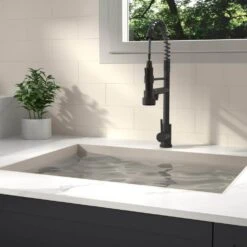 Single Handle Wall Mount Standard Kitchen Faucet In Matt Black -Tahanbath matt black tahanbath standard kitchen faucets z b2724p262363 31 1000