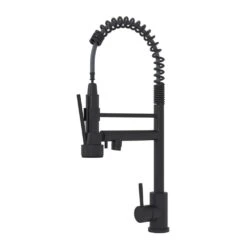 Single Handle Wall Mount Standard Kitchen Faucet In Matt Black