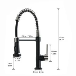 Single Handle Deck Mount Pull Down Sprayer Kitchen Faucet In Matte Black And Brushed Nickel -Tahanbath matte black and brushed nickel pull down kitchen faucets q xy 2135bn 1p 1 76 1000
