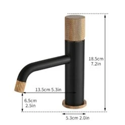 Single Handle Single-Hole Bathroom Sink Faucet In Matte Black Rose Gold -Tahanbath matte black and rose gold single hole bathroom faucets x xy 1131 11br us 76 1000