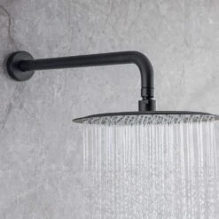 Single Handle 3-Spray High Pressure Tub And Shower Faucet Combo With Tub Spout In Matte Black (Valve Included) -Tahanbath matte black bathtub shower faucet combos w1194 d96203h zq 76 1000