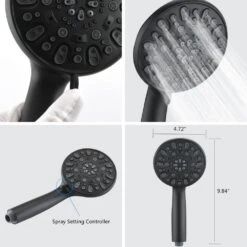 Single Handle 7-Spray Tub And Shower Faucet 1.8 GPM With Tub Spout In Matte Black (Valve Included) -Tahanbath matte black bathtub shower faucet combos x w1219 w46398 1f 1000