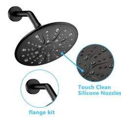 Single Handle Rain Showerhead， Freestanding Tub Faucet In Matte Black -Tahanbath matte black claw foot tub faucets x w1219 w43766 44 1000