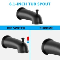 Single Handle Rain Showerhead， Freestanding Tub Faucet In Matte Black -Tahanbath matte black claw foot tub faucets x w1219 w43766 fa 1000