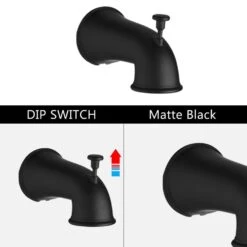 Single Handle 7 Function Rain Freestanding Tub Faucet With Handheld Shower In Matte Black -Tahanbath matte black claw foot tub faucets x w1219 w46591 44 1000