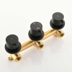 2 Spray Wall Mount Full Rain Shower Faucet With Hand Shower In Matte Black 2.8 Gallons Per Minute -Tahanbath matte black dual shower heads x ctae749mb 44 1000