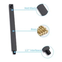 Single Handle 1-Spray Rainfall Shower Head, Handheld Shower Faucet 2 GPM With Adjustable Heads In Matte Black -Tahanbath matte black dual shower heads x dr l 8004bg 1f 1000