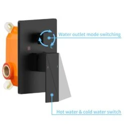 Single Handle 1-Spray Rainfall Shower Head, Handheld Shower Faucet 2 GPM With Adjustable Heads In Matte Black -Tahanbath matte black dual shower heads x dr l 8004bg 44 1000