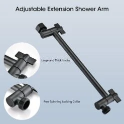 6 Spray Patterns Wall Mount Dual Shower Head And Handheld Shower Head With 2-Way Diverter In Matte Black -Tahanbath matte black dual shower heads x w1219 w60165 4f 1000