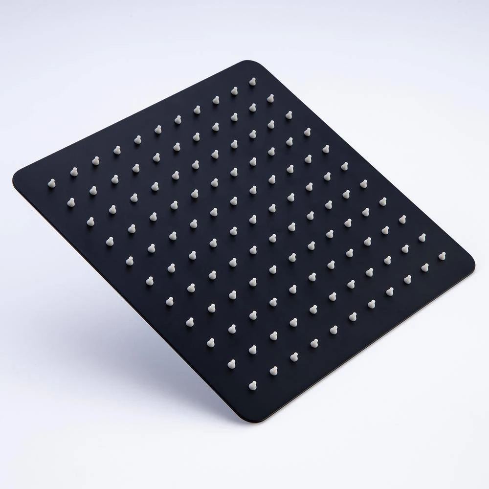 1-Spray Patterns With 2.5 GPM 10 In. Wall Mount Rain Fixed Shower Head In Matte Black (Valve Included) 6 1-Spray Patterns With 2.5 GPM 10 In. Wall Mount Rain Fixed Shower Head In Matte Black (Valve Included) - Image 6