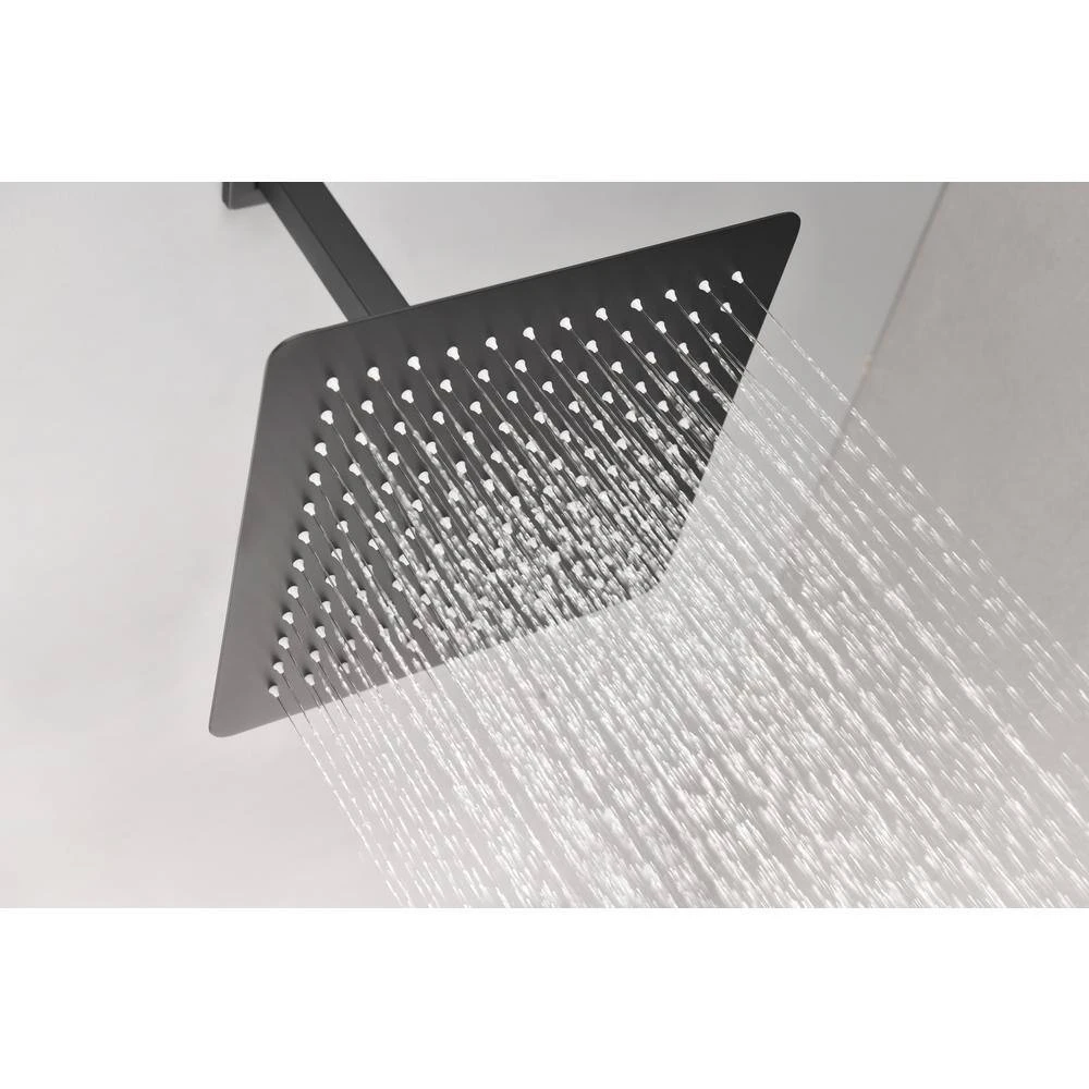 1-Spray Patterns 2.5 GPM Ceiling Mount Fixed Shower Head In Matte Black 5 1-Spray Patterns 2.5 GPM Ceiling Mount Fixed Shower Head In Matte Black - Image 5