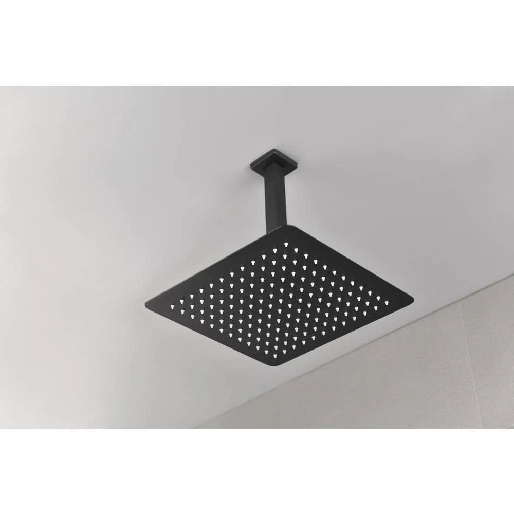 1-Spray Patterns 2.5 GPM Ceiling Mount Fixed Shower Head In Matte Black 3 1-Spray Patterns 2.5 GPM Ceiling Mount Fixed Shower Head In Matte Black - Image 3