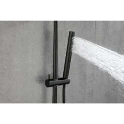1-Spray Wall Mount Handheld Shower Head 1.8 GPM In Matte Black -Tahanbath matte black handheld shower heads z th3002mb fa 1000