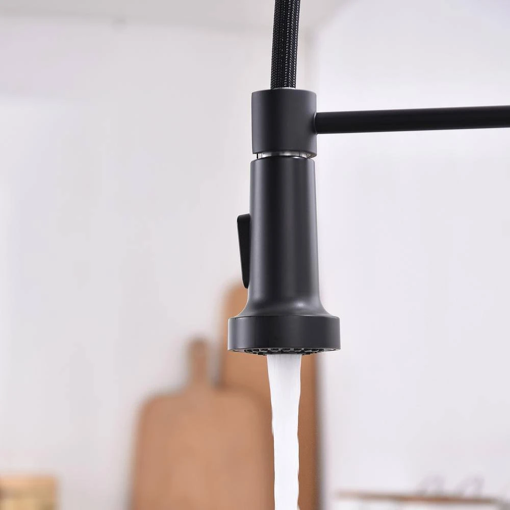 Single-Handle Touchless Sensor Pull Down Sprayer Kitchen Faucet In Matte Black 4 Single-Handle Touchless Sensor Pull Down Sprayer Kitchen Faucet In Matte Black - Image 4