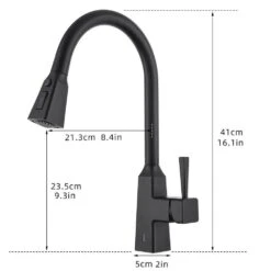 Single Handle Touchless Pull Down Sprayer Kitchen Faucet In Matte Black -Tahanbath matte black pull down kitchen faucets xy is2254b q fa 1000