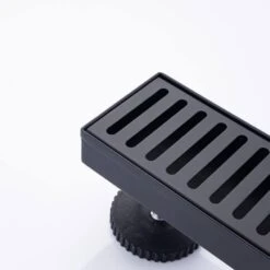 2.75 In. W X 12 In. D Grid Shower Drain Stainless Steel Decorative Drain Cover With Matte Black -Tahanbath matte black shower drains q pzz 7002h 12 4f 1000