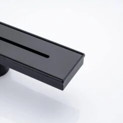 2.75 In. W X 12 In. D Stainless Steel Decorative Drain Cover With Matte Black -Tahanbath matte black shower drains q pzz 7006h 12 31 1000