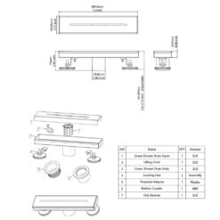 2.75 In. W X 12 In. D Stainless Steel Decorative Drain Cover With Matte Black -Tahanbath matte black shower drains q pzz 7006h 12 76 1000