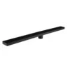 28 Inch Shower Linear Drain, With Removable Capsule Pattern Grate, Black Include Adjustable Feet, Hair Strainer