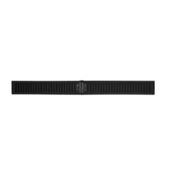 28 Inch Shower Linear Drain, With Removable Capsule Pattern Grate, Black Include Adjustable Feet, Hair Strainer -Tahanbath matte black shower drains z w92891559 76 1000