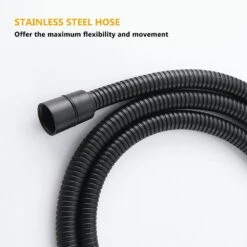 2-Handle 1-Spray Round Faucet With 10 In. Rain Shower Headand Handheld Shower Head Set In Matte Black -Tahanbath matte black shower faucets ms a3584 mb kxc 44 1000