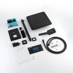 Single-Handle 3-Spray Patterns Anti-scald Shower Fixtures With Rough-In Pressure Balanced Valve In Matte Black -Tahanbath matte black shower faucets w1194 d98102h kxc 76 1000