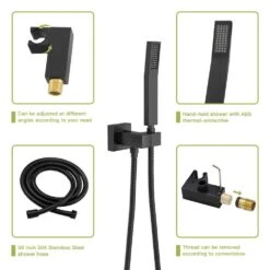 Single Handle 1 -Spray Tub And Shower Faucet 1.8 GPM In Matte Black Valve Included 16 Single Handle 1 -Spray Tub And Shower Faucet 1.8 GPM In Matte Black Valve Included -Tahanbath matte black tahanbath bathtub shower faucet combos z w124381886 fa 1000