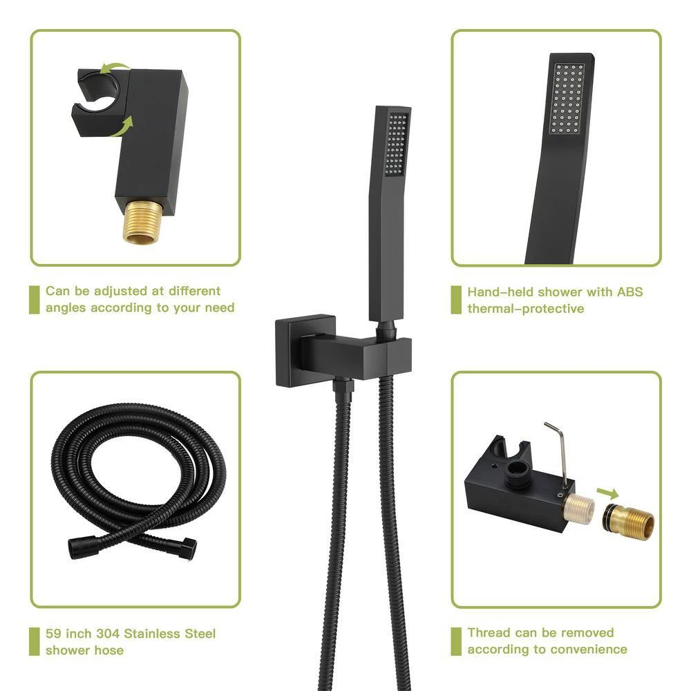 Single Handle 1 -Spray Tub And Shower Faucet 1.8 GPM In Matte Black Valve Included 8 Single Handle 1 -Spray Tub And Shower Faucet 1.8 GPM In Matte Black Valve Included - Image 8